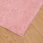 vidaXL Tapis en Fourrure Synthétique de Lapin Olite Rose 200 x 200 cm