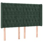 vidaXL Sommier à lattes de lit matelas et LED Vert foncé 160x200 cm