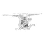 vidaXL Sculpture Argenté 91 5 x 32 x 33 cm Aluminium