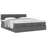 VidaXL Cadre de lit ottoman avec matelas gris foncé 160x200cm tissu