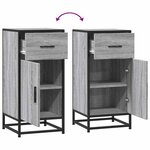 vidaXL Buffet sonoma gris 35 5x35x76 cm bois d'ingénierie et métal