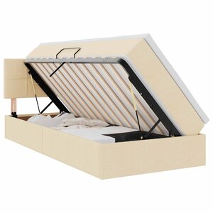 vidaXL Lit avec rangement et matelas avec matelas Crème 90 x 190 cm