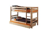 PINO Lits superposés pin massif Naturel 209x105x140cm + Lit gigogne
