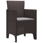 vidaXL Chaise de jardin 2 Pièces Marron 53 x 49 x 85 cm PP