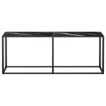vidaXL Table console Marbre noir 200x35x75 5 cm Verre trempé
