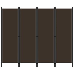 vidaXL Cloison de séparation 4 panneaux Marron 200x180 cm