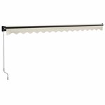 vidaXL Auvent rétractable crème 4x3 m tissu et aluminium