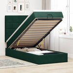 vidaXL Cadre de lit ottoman avec matelas vert foncé 100x200 cm velours