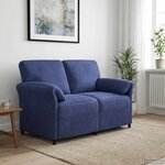 vidaXL Sofa 2 places Bleu police 138 x 83 x 95 cm Velours