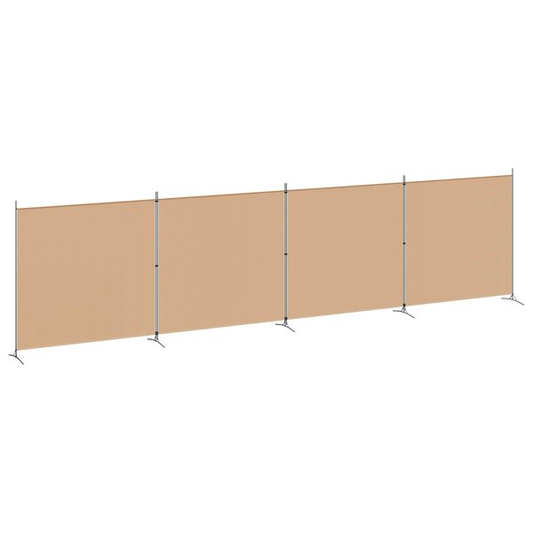 vidaXL Paravent 4 panneaux Beige 698 x 180 cm Tissu