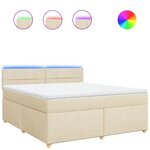 vidaXL Sommier à lattes de lit avec matelas Crème 180x200 cm Tissu