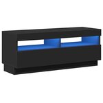 vidaXL Meuble TV avec lumières LED noir 100x35x40 cm
