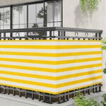 vidaXL Écran de balcon Jaune et blanc 100 x 300 cm Tissu Oxford