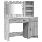 Ensemble de table de maquillage 2 pièces vidaXL avec LED en bois d'ingénierie gris Sonoma