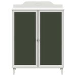 vidaXL Armoire tableau noir avec étagère Blanc Bois d'ingénierie