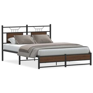 vidaXL Cadre de lit sans matelas chêne marron 150x200 cm