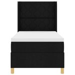 vidaXL Lit à ressorts avec matelas Noir 140 x 200 cm tissu