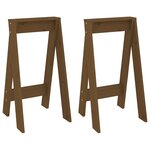 vidaXL Tabourets lot de 2 marron miel 40x40x75 cm bois massif de pin