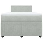 vidaXL Sommier à lattes de lit et matelas gris clair 120x190cm velours