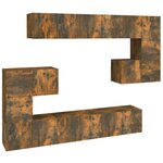 vidaXL Ensemble de meubles TV 10 Pièces Chêne fumé Bois d'ingénierie