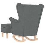 vidaXL Chaise à bascule avec repose-pied Gris foncé Tissu
