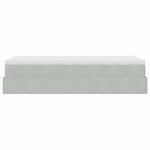 vidaXL Cadre de lit ottoman et matelas gris clair 100x200 cm velours