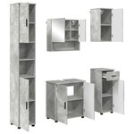 vidaXL Ensemble de mobilier de salle de bain 5 Pièces Gris béton