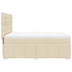 vidaXL Sommier à lattes de lit avec matelas Crème 140x200 cm Tissu