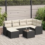 Ensemble de Canapé de Jardin 6 pièces avec Coussins en Poly Rattan Marron