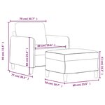 vidaXL Fauteuil avec repose-pied Marron 60 cm Tissu