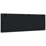 vidaXL Coussin de tête de lit noir 140 cm tissu
