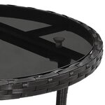 vidaXL Ensemble à manger de jardin et coussins 3 Pièces noir rotin verre