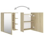 vidaXL Armoire à miroir de salle de bain Chêne sonoma Bois ingénierie