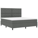 vidaXL Lit à ressorts avec matelas Gris foncé 180 x 200 cm tissu