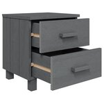 vidaXL Table de chevet HAMAR Gris foncé 40x35x44 5 cm Bois pin massif