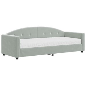 vidaXL Lit de jour avec matelas gris clair 80x200 cm velours