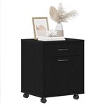 vidaXL Meuble roulant Chêne noir 45 x 38 x 54 cm Bois d'ingénierie