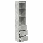 vidaXL Buffet haut gris béton 37 5x35x180 cm bois d'ingénierie