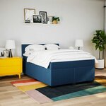 vidaXL Sommier à lattes de lit avec matelas Bleu 140x190 cm Tissu