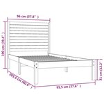 vidaXL Cadre de lit sans matelas blanc 90x200 cm bois massif