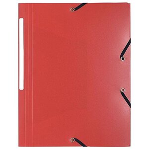 Chemise 3 rabats et élastiques Polypro 5/10e 24 x32 cm Rouge EXACOMPTA