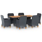 vidaXL Ensemble à manger d'extérieur 7Pièces et coussins résine tressée