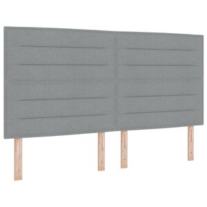 vidaXL Lit à ressorts avec matelas et lumière LED en gris clair  180 x 200 cm en tissu