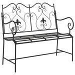 vidaXL Banc de jardin Noir 104 x 54 x 93 cm Acier