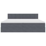 vidaXL Lit de Rangement avec matelas Gris foncé 200 x 200 cm Velours