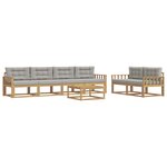 vidaXL Ensemble de canapés d'extérieur 6 Pièces Blanc et gris clair