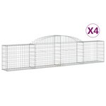 vidaXL Paniers à gabions arqués 4 Pièces 300x30x60/80 cm Fer galvanisé