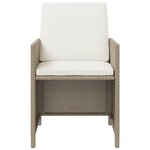 vidaXL Ensemble à manger de jardin et coussins 9 Pièces Poly rotin Beige