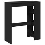 vidaXL Table de bar avec étagères noir bois d'ingénierie