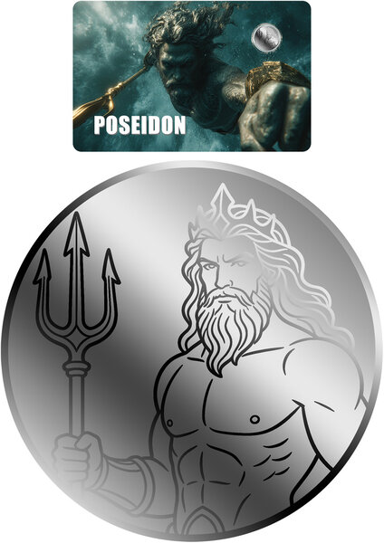 Monnaie POSEIDON 1/500 Oz Platine 25$ Liberia 2026 (PRÉCOMMANDE)